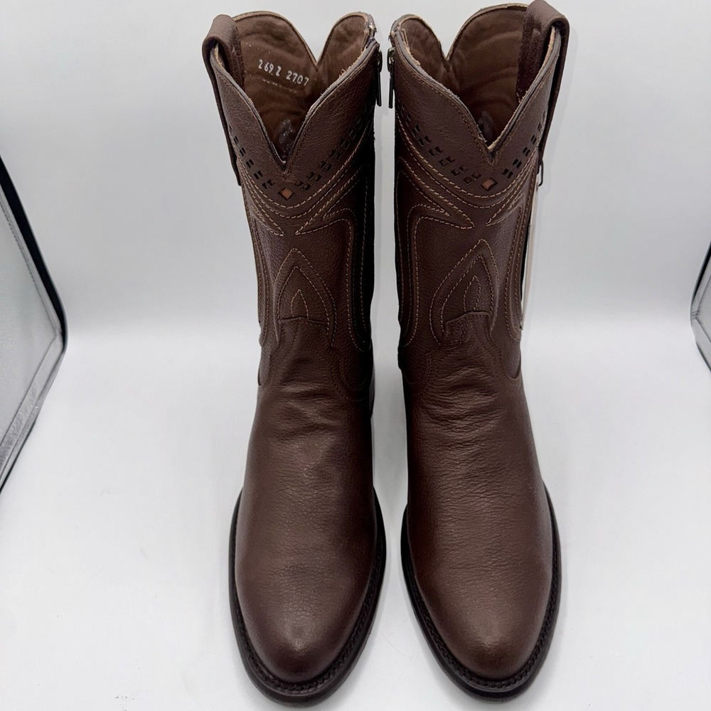 Wild‎ West Roper Boots Men's Size 9 EE Wide Brown Cowhide Leather - Picture 12 of 16